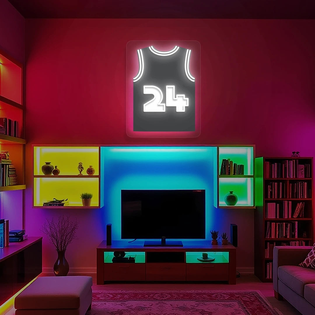 Brooklyn Thomas 24 Jersey Basketball Neon Artwork
