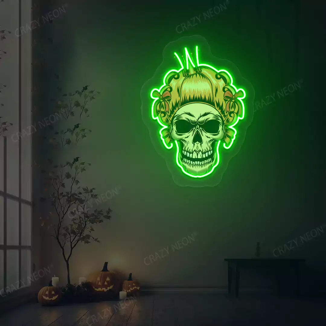 Princess skull Neon Artwork | Green