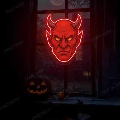 Devil Head Neon Artwork | Red