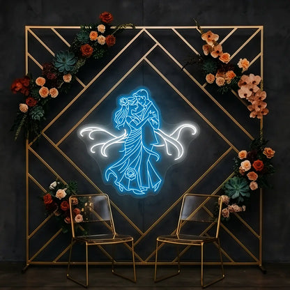 First Dance Wedding Neon Sign in Iceblue color