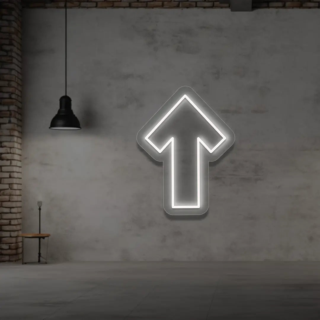 Upward Geometric arrow in white color