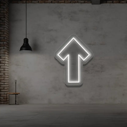 Upward Geometric arrow in white color