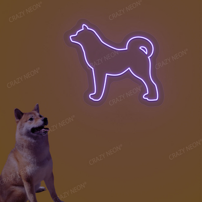 Shiba Inu Dog Neon Sign | Purple
