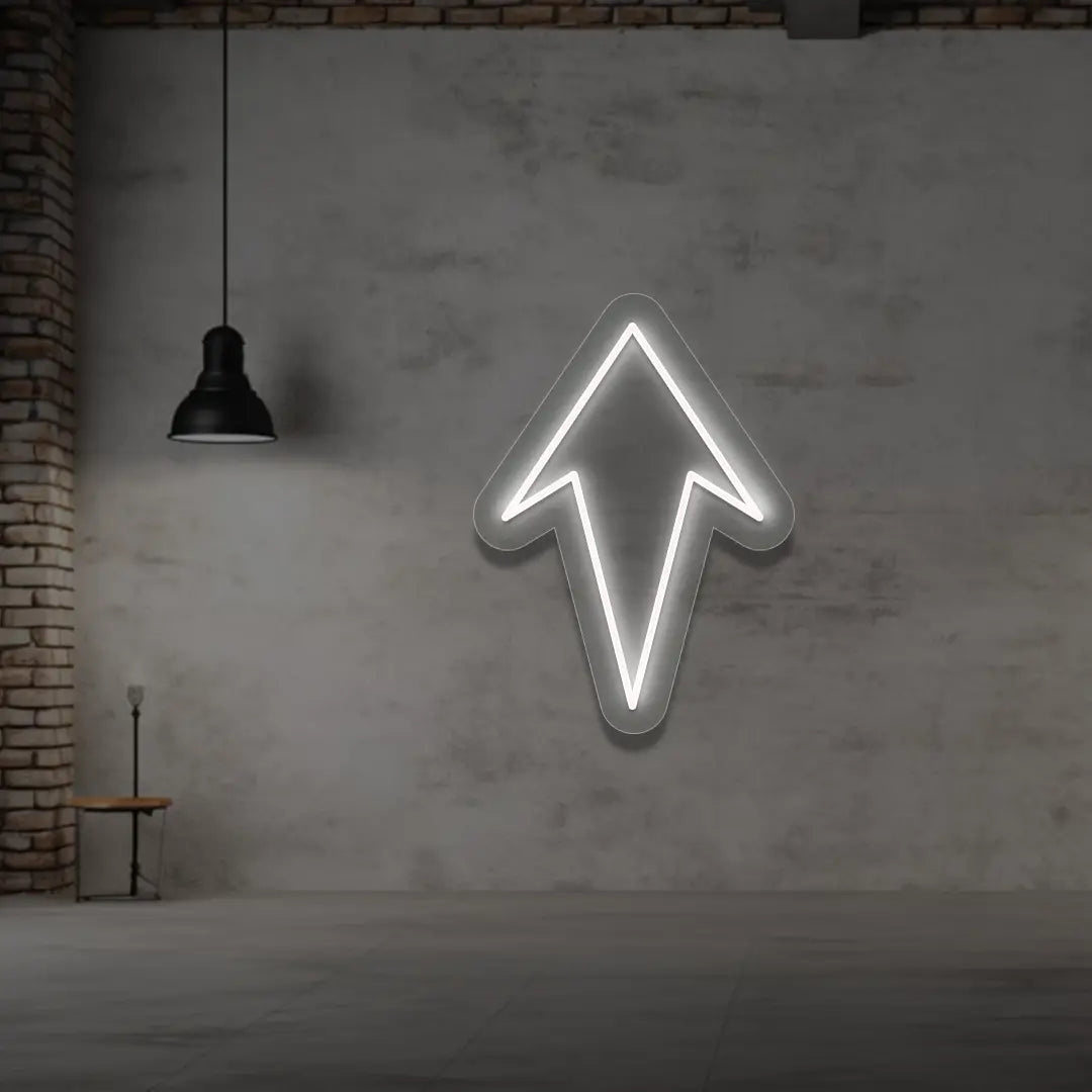 Upward pointed arrow in white color