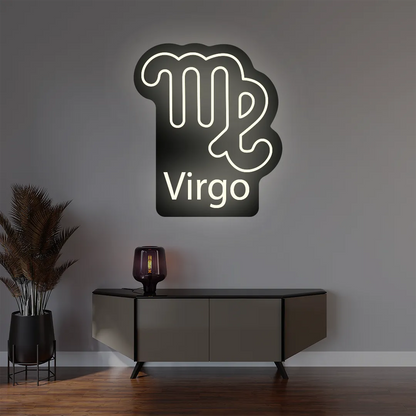 Virgo zodiac symbol custom warm white neon sign