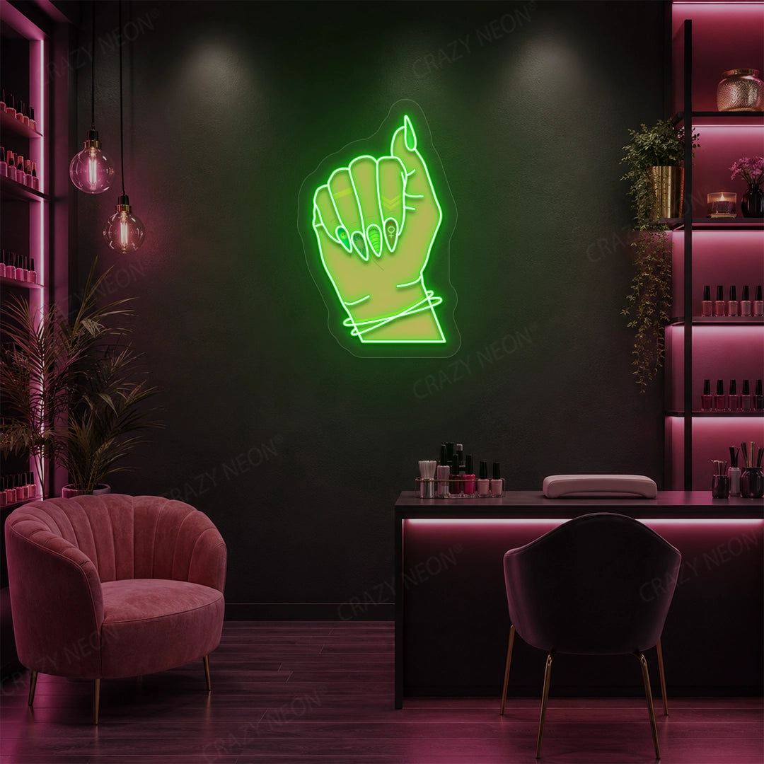 Nailed It Neon Artwork in Green color