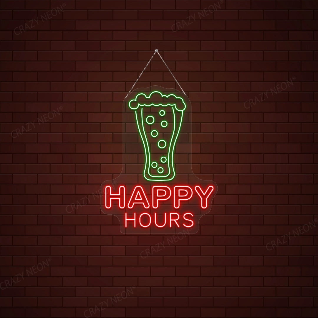 Happy Hours LED Beer Sign | Green