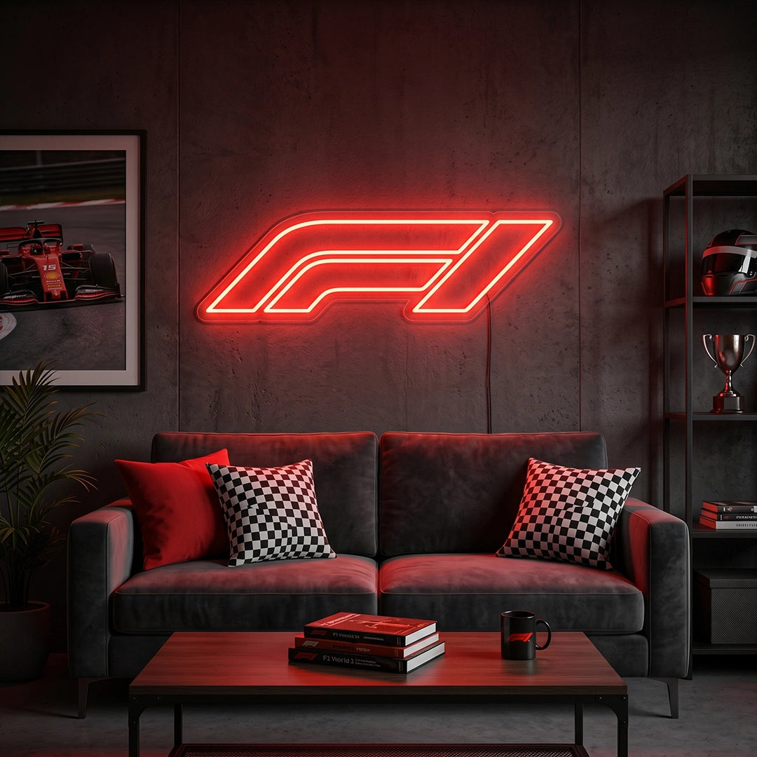 Vivid F1 Neon Sign in Red Color