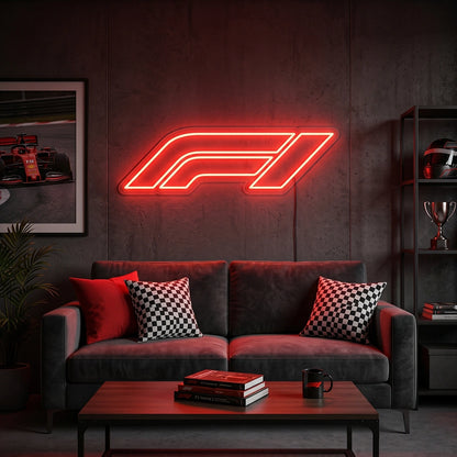Vivid F1 Neon Sign in Red Color