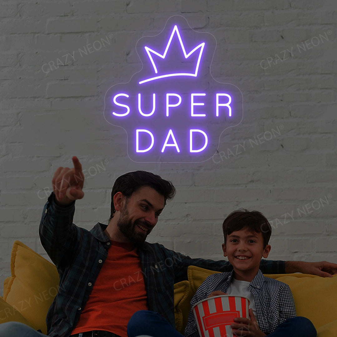 Super Dad Neon Sign | Purple
