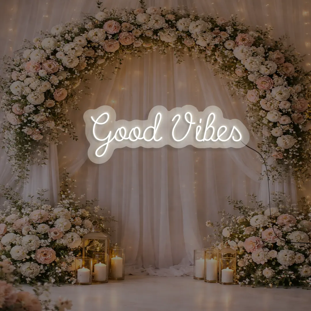 Good Vibes Neon Sign in warmwhite color