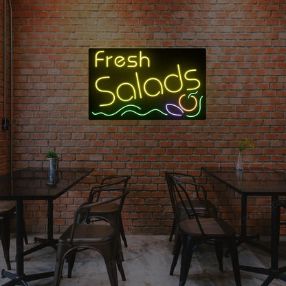 Fresh Salad Multicolor Neon Sign | Yellow