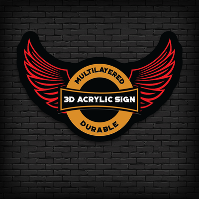3D Multilayered Acrylic Sign Sample