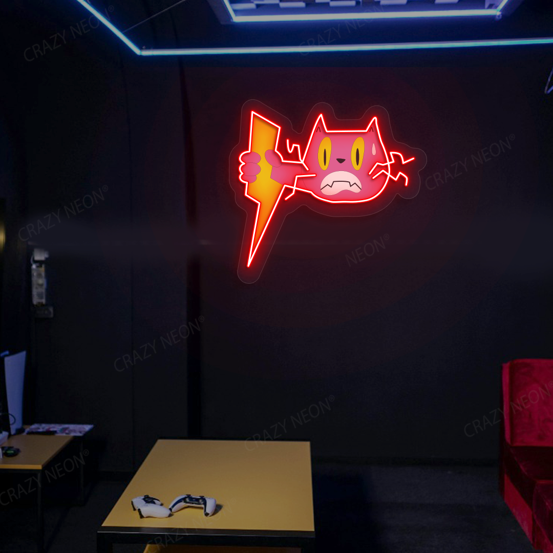 Zap Meow Neon Artwork | Red