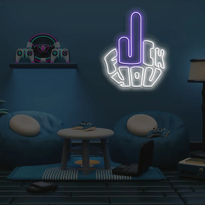 F*ck You Neon Artwork in Purple color