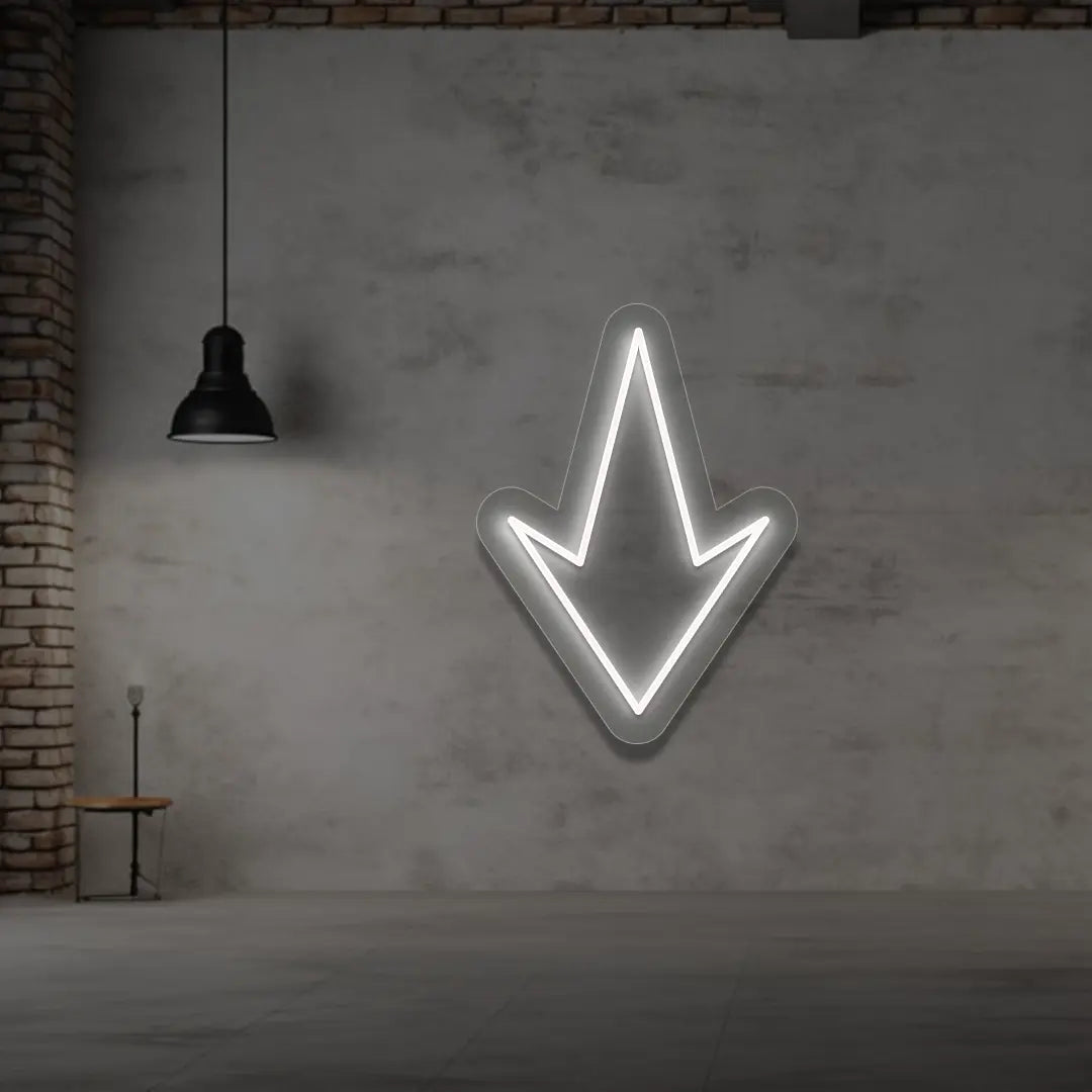 Downward Pointed arrow in White color