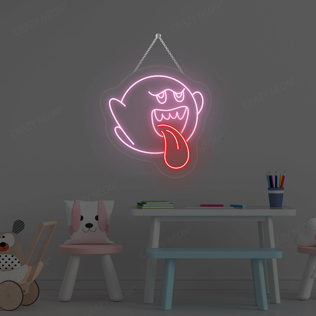 Cute Ghost Neon Sign | pink