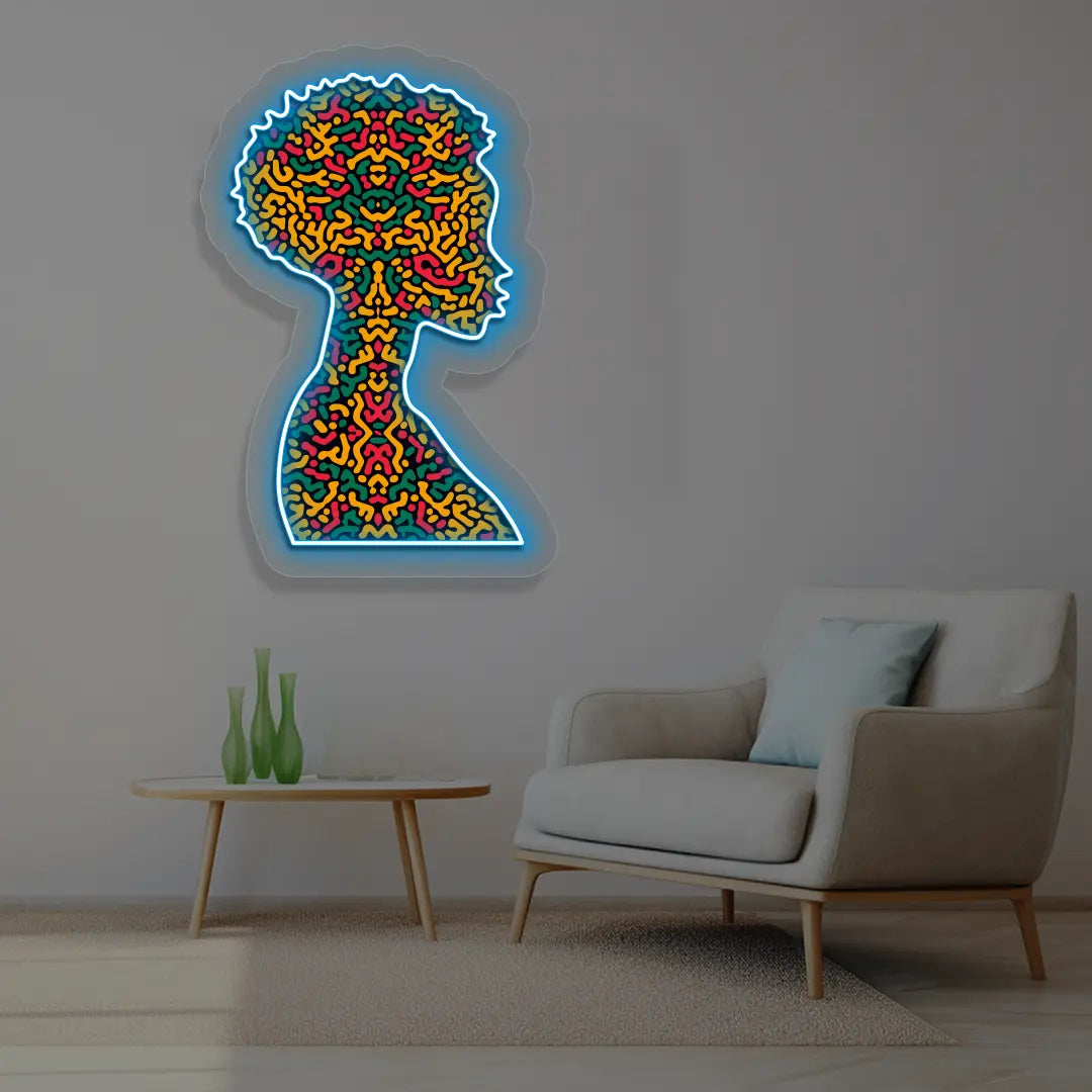 Vivid Diva Neon Artwork in iceblue color