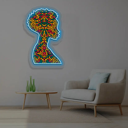 Vivid Diva Neon Artwork in iceblue color