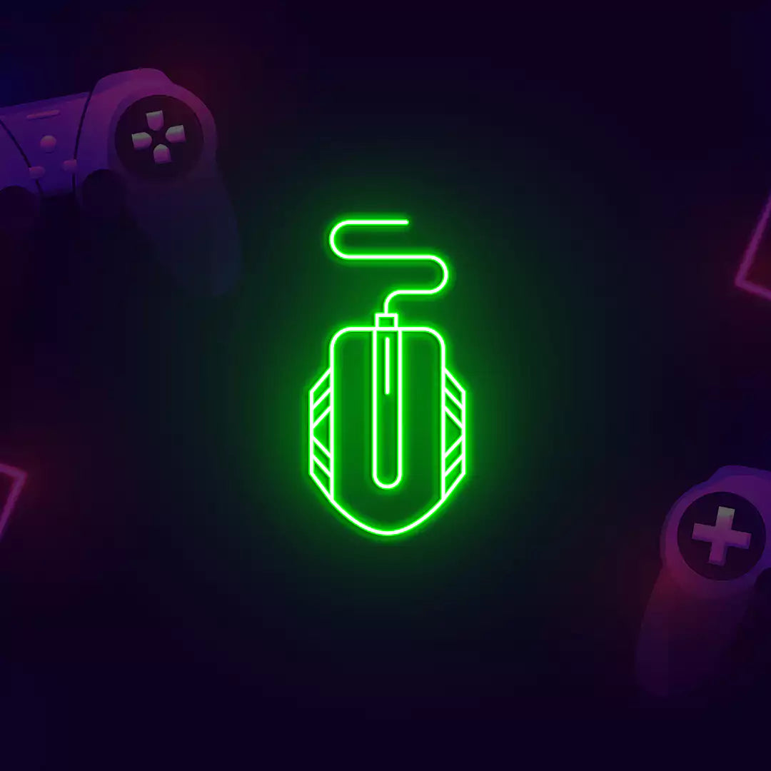 Mouse Neon Sign in Green Color
