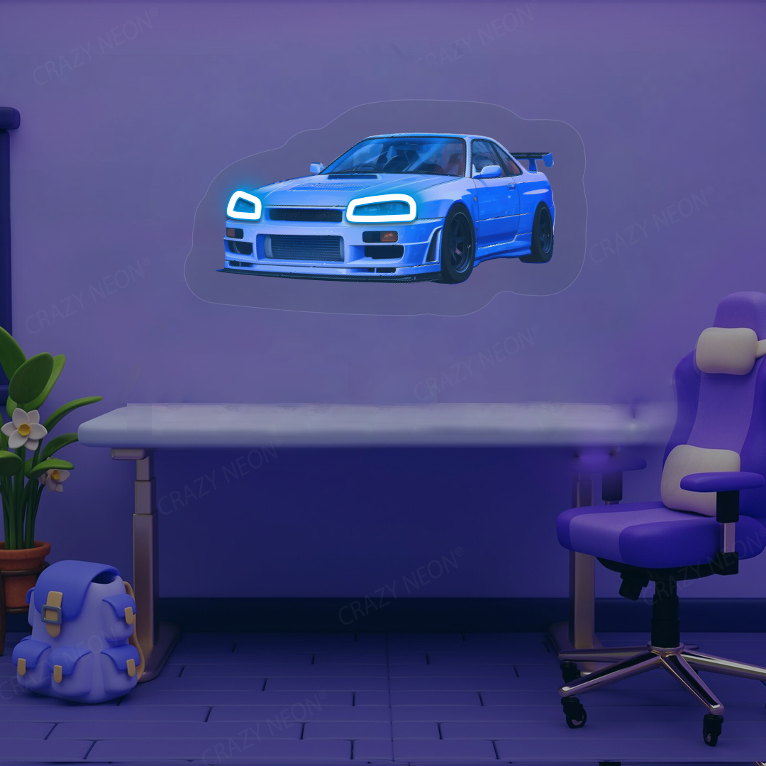 Skyline GT-R Neon Artwork | Iceblue