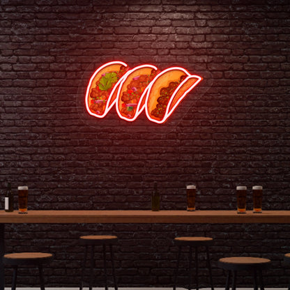 Tacos Neon Sign Artwork | Red 