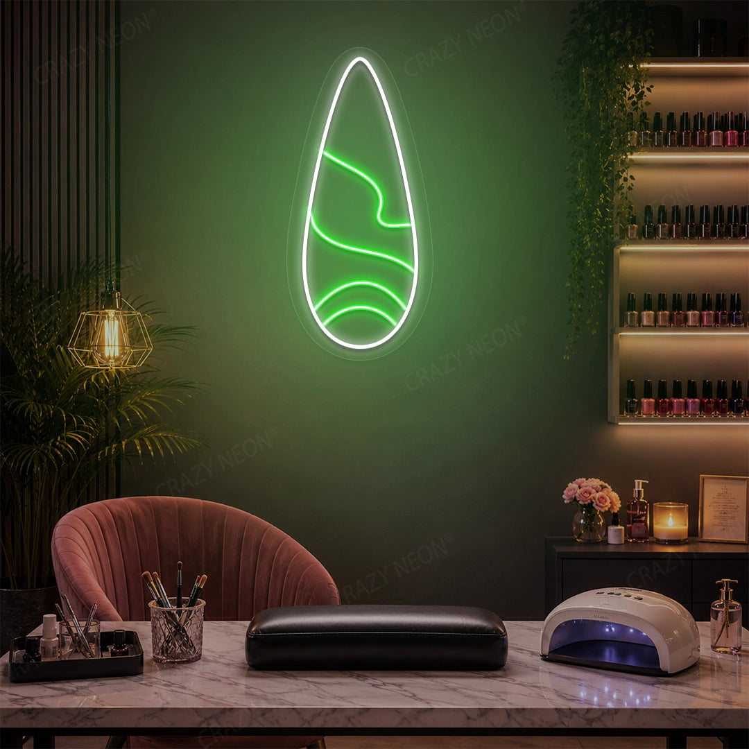 Aura Artifact Nail Neon Sign in Green color