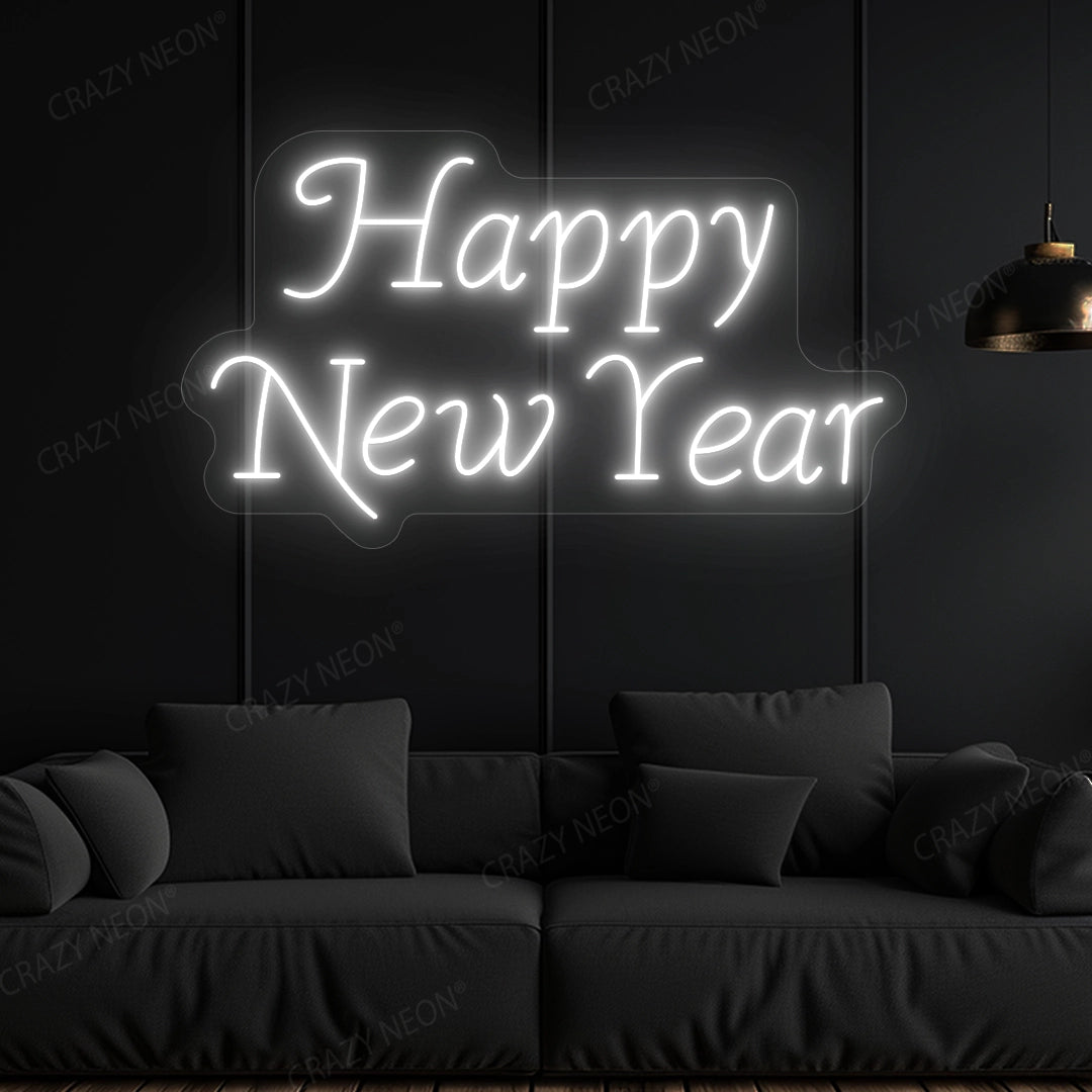 Happy New Year Neon Sign | White