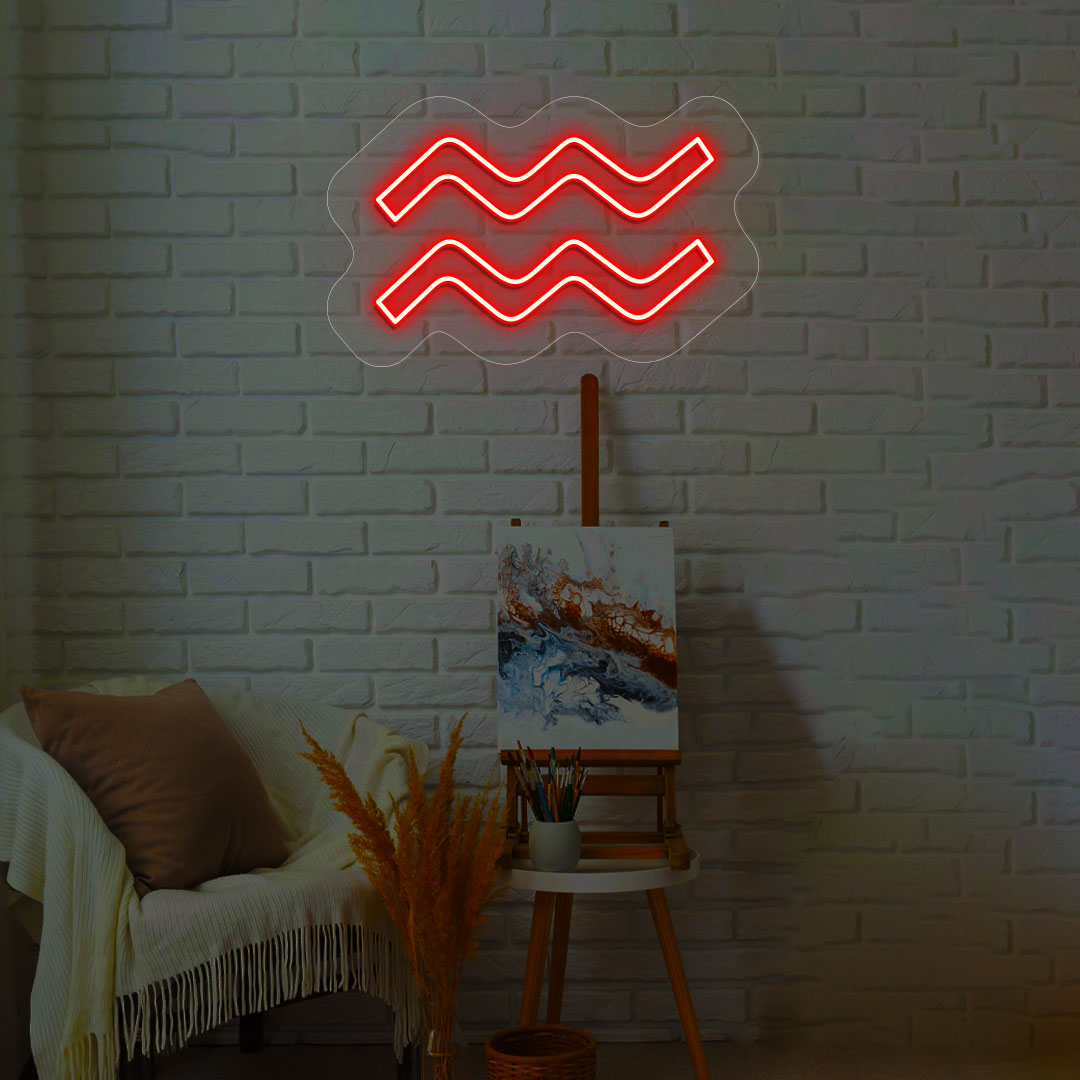 Aquarius Zodiac Neon Sign | CNUS014082 | Red