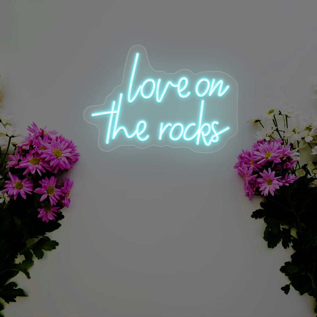 Love On The Rocks Neon Sign - CNUS011728 - Iceblue