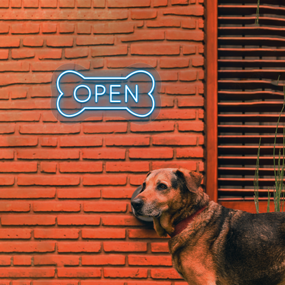 Open Bone Pet Shop Neon Sign | Iceblue