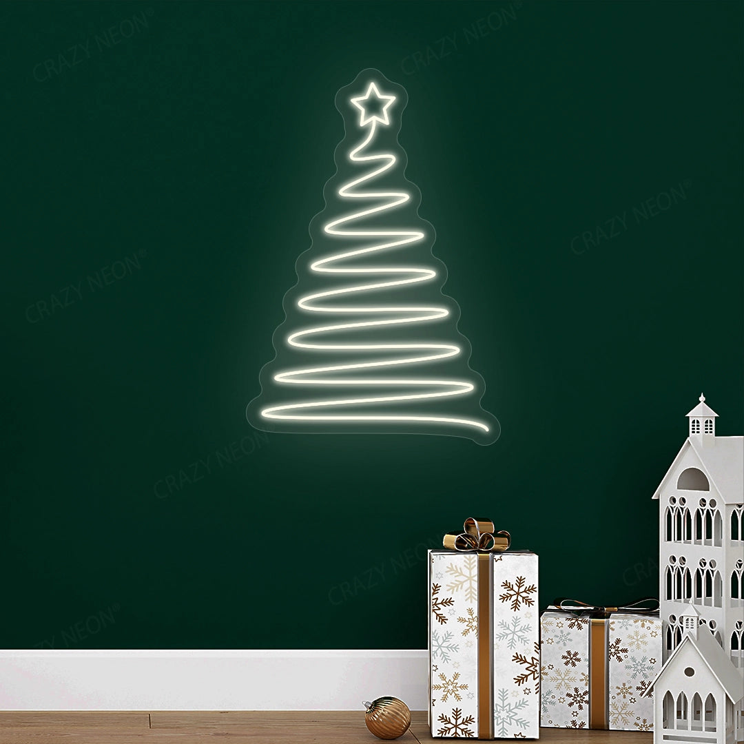 Christmas Tree Shaped LED Neon Sign | Warm White 