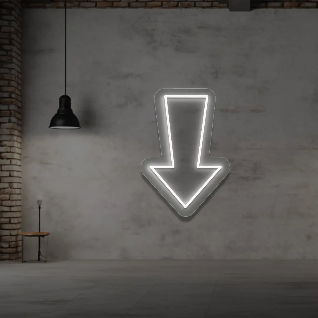 Downward Classic arrow in White color