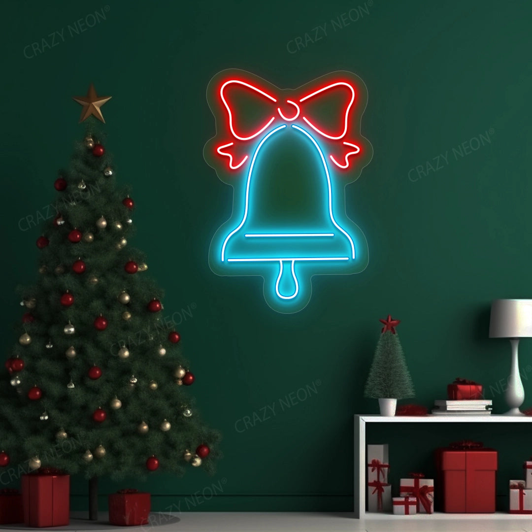 Jingle Bell Neon Sign | Iceblue