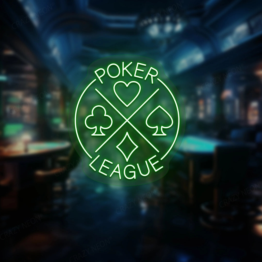 Poker League Neon Sign | Green