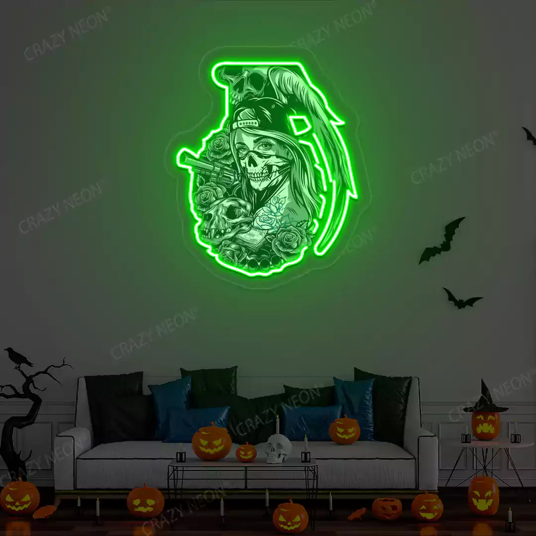 Deadly Diva Grenade Neon Artwork | Green