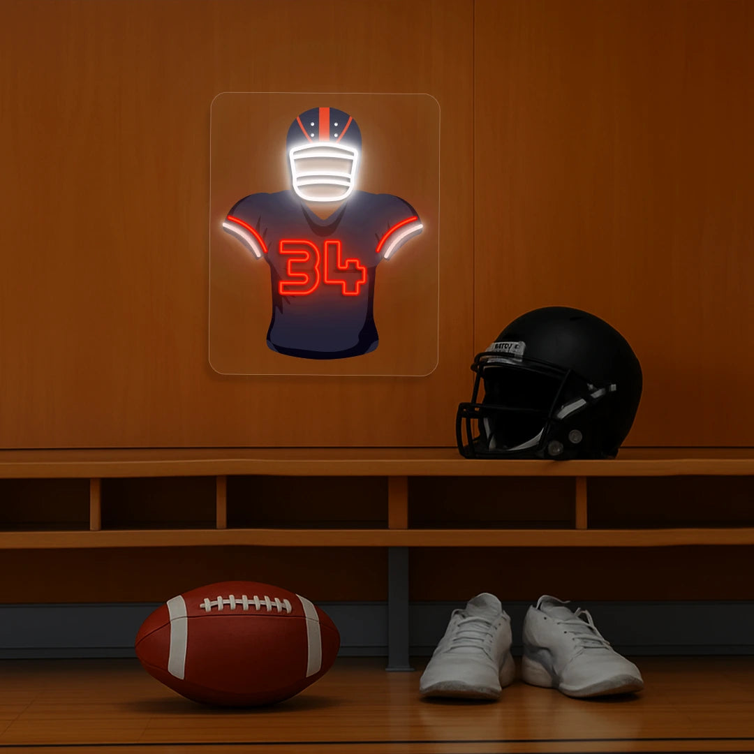 Chicago Payton 34 Jersey Football Neon Artwork