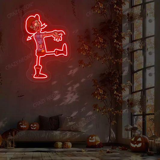 Cowboy Zombie Neon Artwork | Red