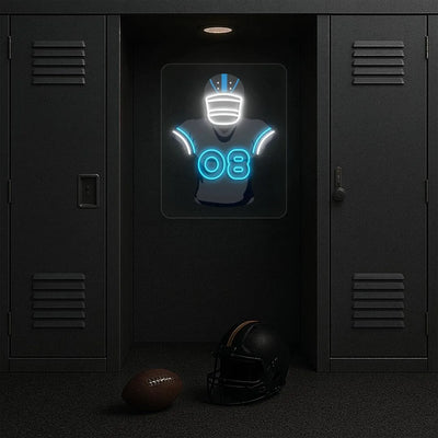 Carolina Horn 08 Jersey Football Neon Artwork
