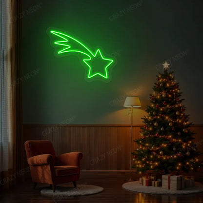 Shooting Star Neon Sign | Green