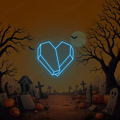 Coffin Heart Neon Sign | Iceblue