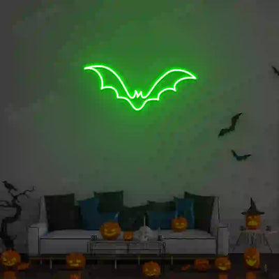 Winged Bat Neon Sign | Green