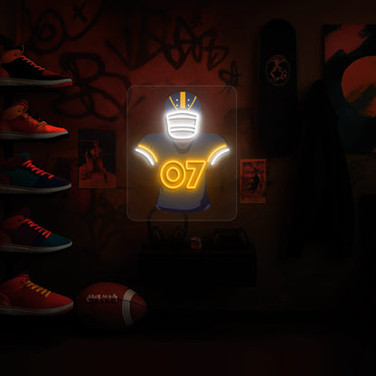 Denver Elway 07 Jersey Football Neon Artwork