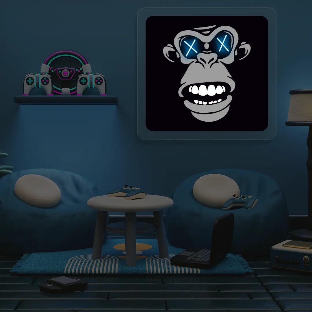 ApeX Neon Artwork in Iceblue color