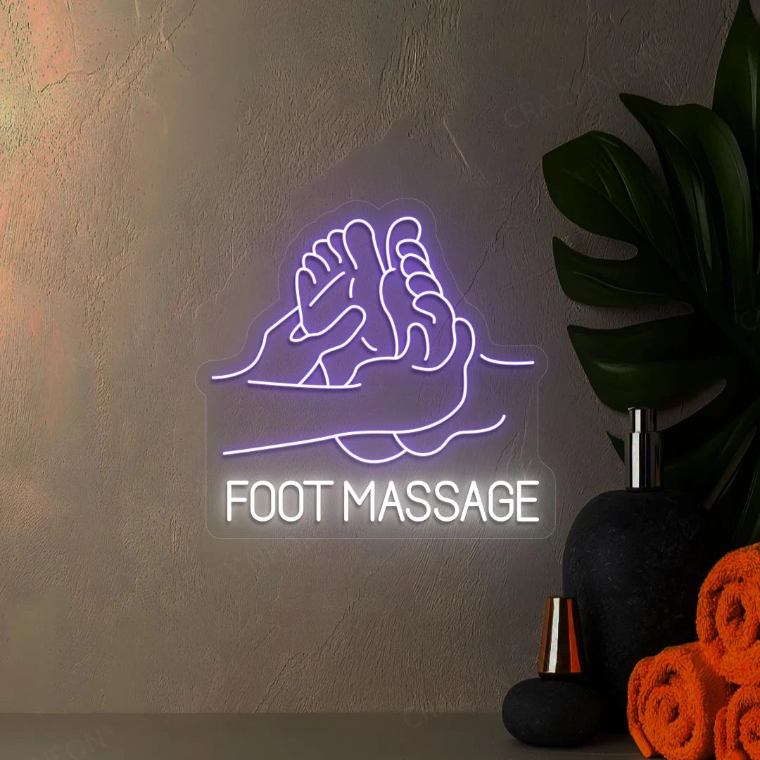 Foot Massage Spa Neon Sign | Purple