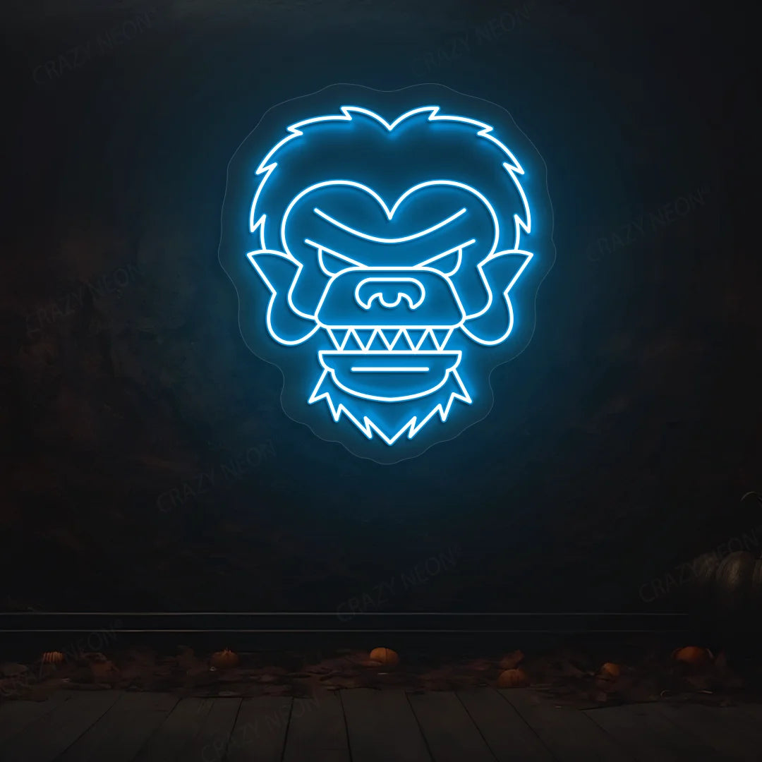 Werewolf Face Neon Sign | Iceblue