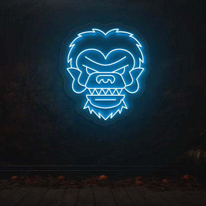 Werewolf Face Neon Sign | Iceblue