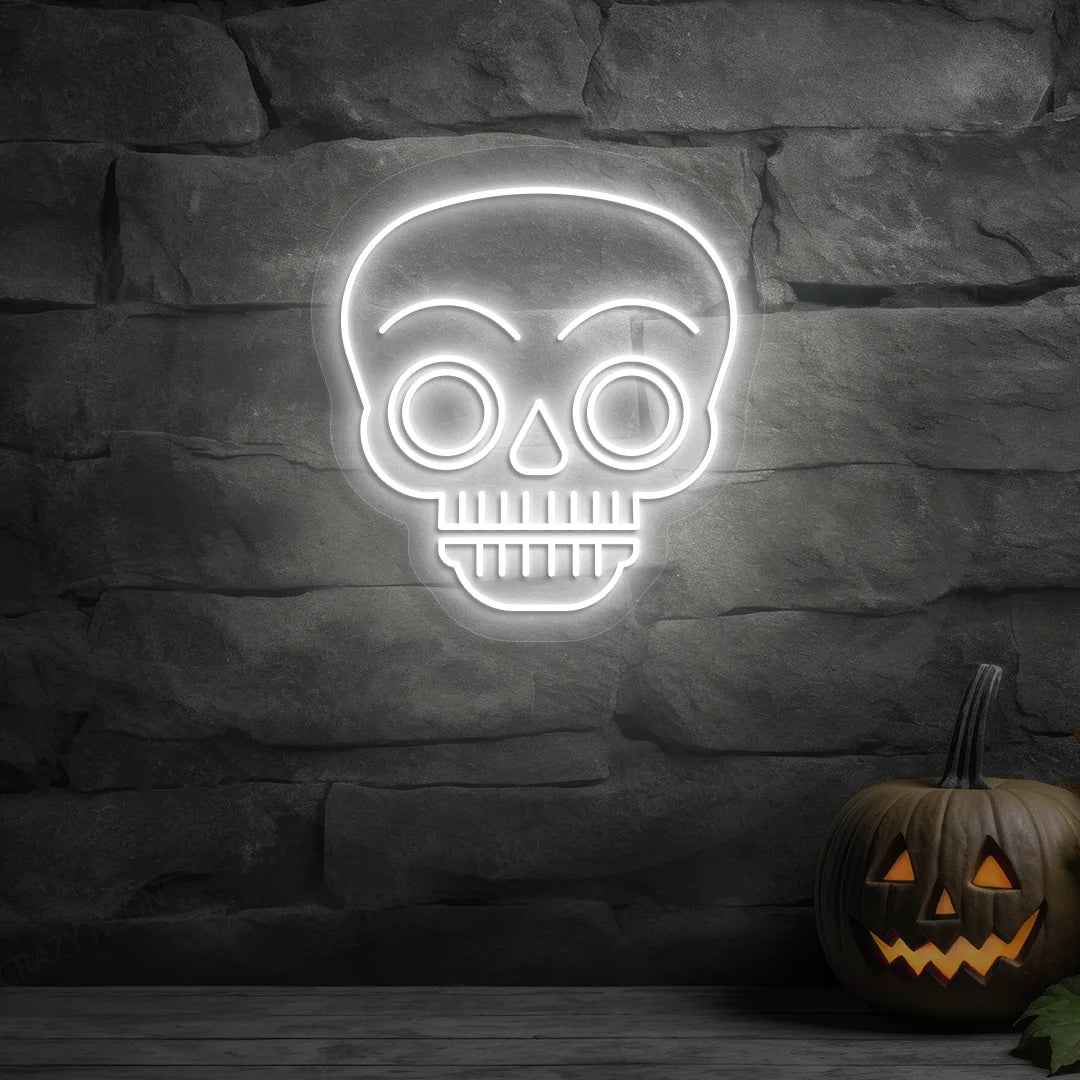 Glow Skull Neon Sign | Warmwhite