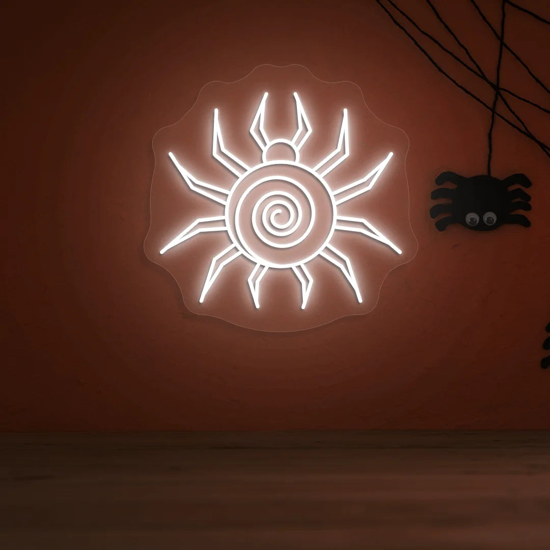 Spiral Spider Neon Sign | warmwhite