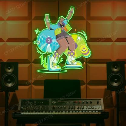 Rave Vibes Neon Artwork | Green
